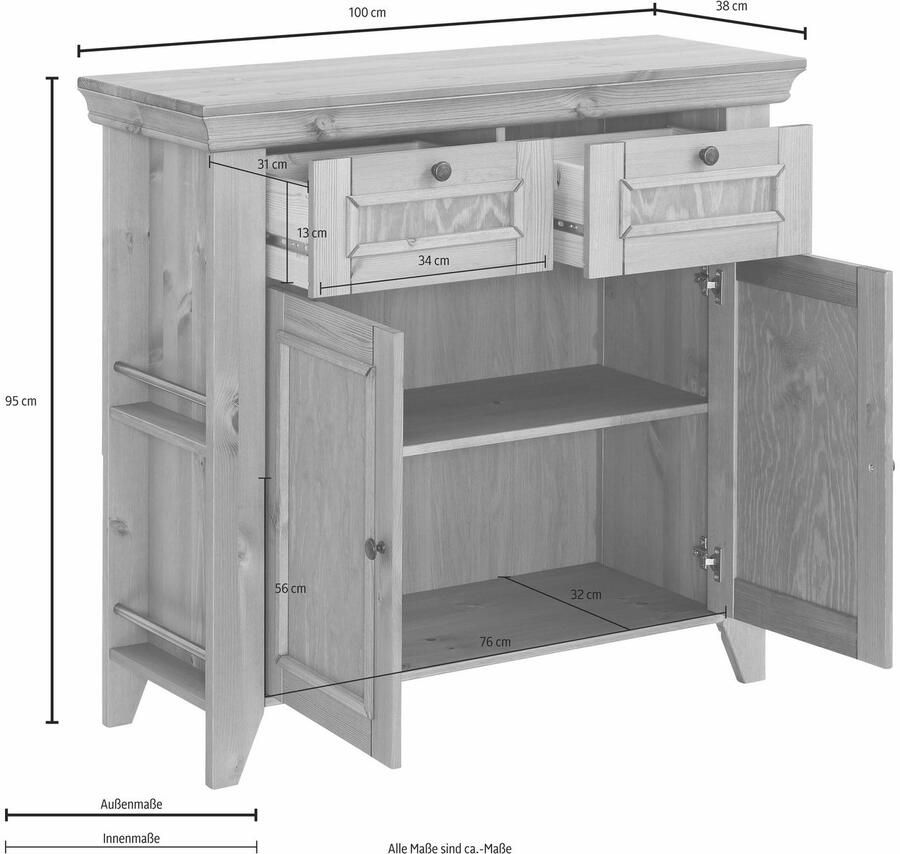 Home affaire Kast Skandinavia van massief grenen - Foto 5
