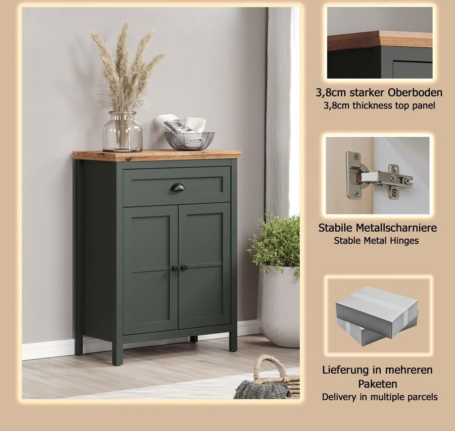 Home affaire Kast Vienna Schoenenkast met 1 volledig uittrekbare lade en 2 vakken 77 39 102 cm (1 stuk) - Foto 3