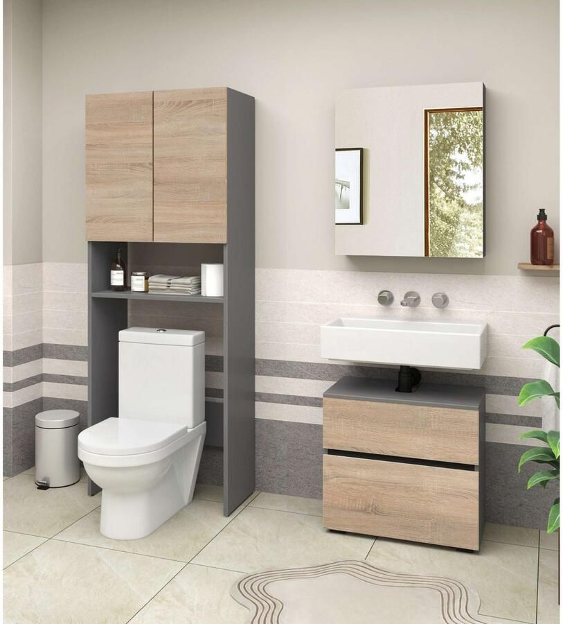 Home affaire Kast voor wasmachine Wisla met 2 deuren breedte 68 cm hoogte 180 cm - Foto 2