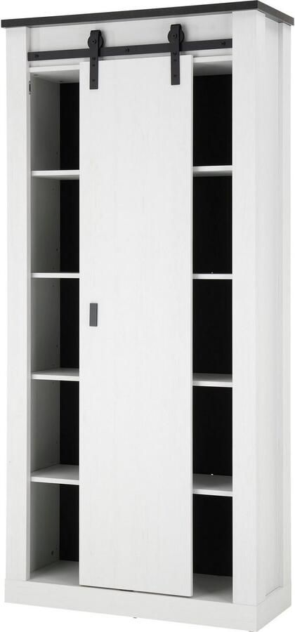 Home affaire Halmeubelset Sherwood met schuurdeurbeslag apothekersgrepen van metaal (3-delig) - Foto 8