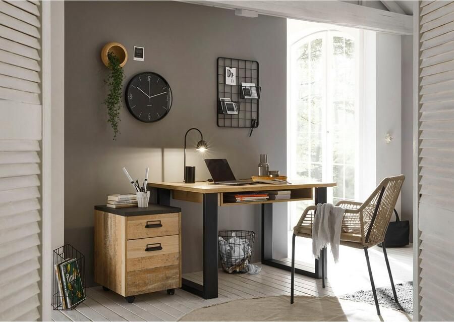 Home affaire Kastje op wieltjes Sherwood met metalen apotheker handgrepen breedte 47 cm soft-close functie - Foto 5