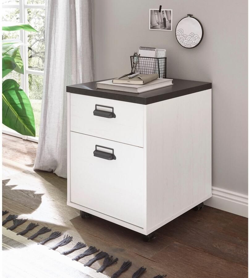 Home affaire Kastje op wieltjes Sherwood met metalen apotheker handgrepen breedte 47 cm soft-close functie - Foto 3