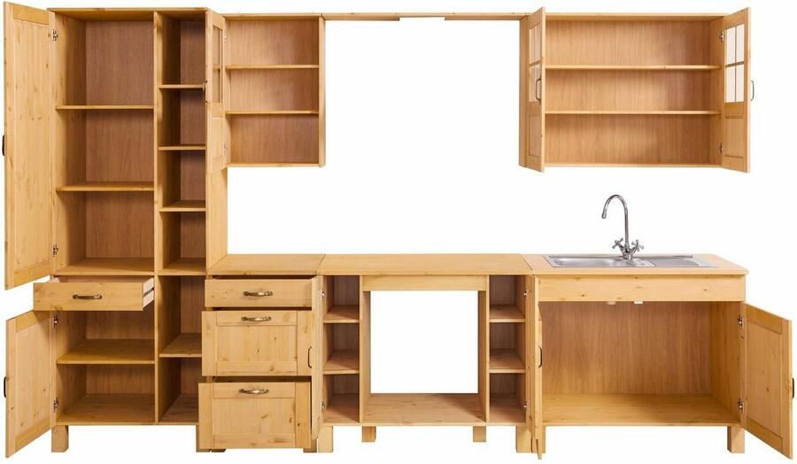 Home affaire Keukenblok Alby Breedte 325 cm van massief grenenhout zonder E-apparaten - Foto 8