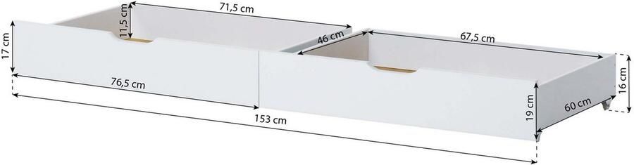 Home affaire Kinderbed ECO One Kinderbed met valbeveiliging met 2 laden - Foto 4