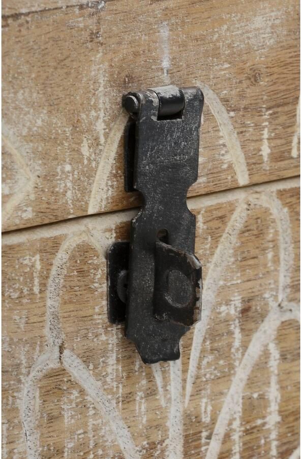 Home affaire Kisttafel Lavin Mangohout met decoratief houtsnijwerk met de hand gemaakt breedte 90 cm - Foto 7