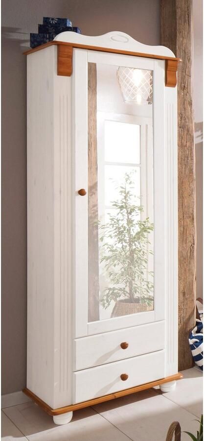 Home affaire Kledingkast ADELE met spiegel breedte 63 cm met 2 lades van massief dennenhout fsc - Foto 8