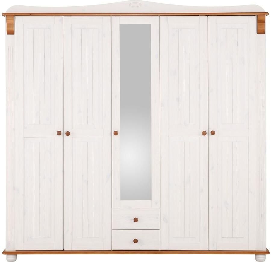 Home affaire Kledingkast ADELE van massief grenen spiegel bij de 4-en 5-deurskast indeling - Foto 2
