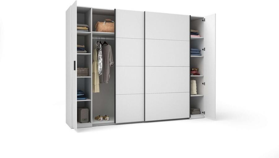 Home affaire Kledingkast Antioch met 10 planken en 2 kledingstangen zwarte handgrepen - Foto 6