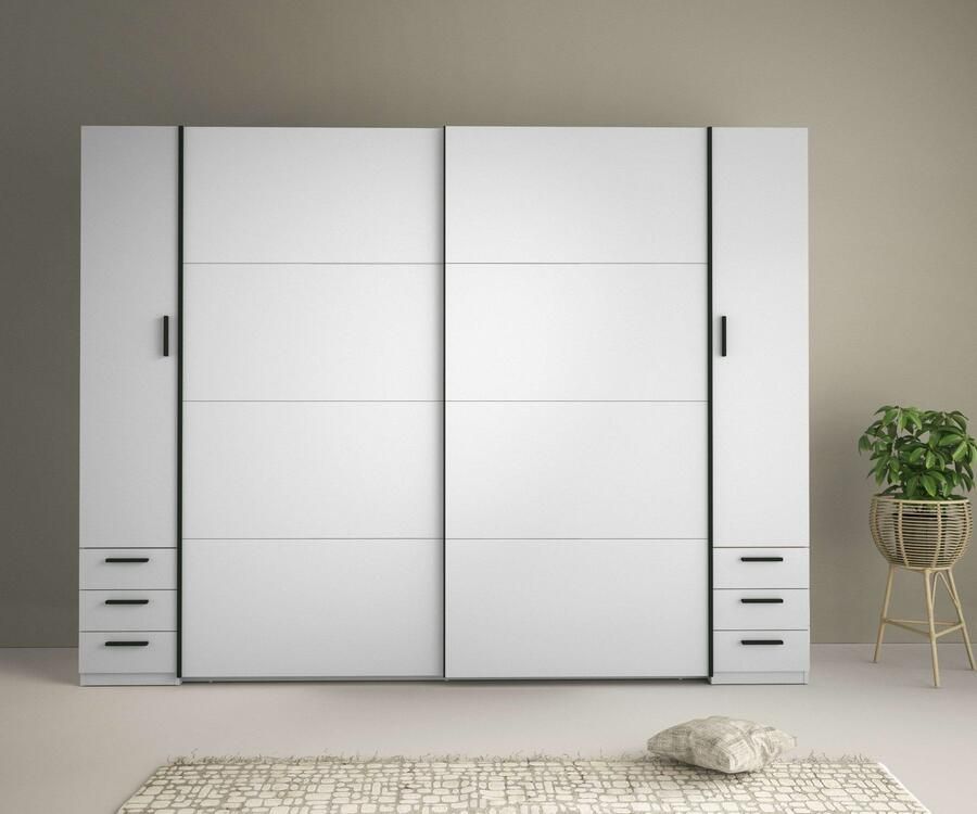 Home affaire Kledingkast Antioch met 10 planken en 2 kledingstangen zwarte handgrepen - Foto 6