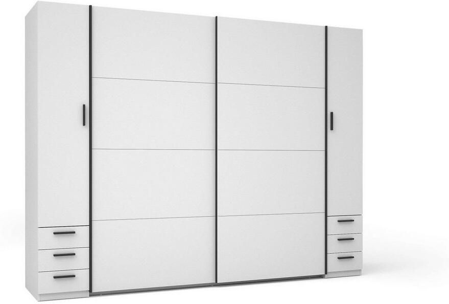 Home affaire Kledingkast Antioch met 10 planken en 2 kledingstangen zwarte handgrepen - Foto 3