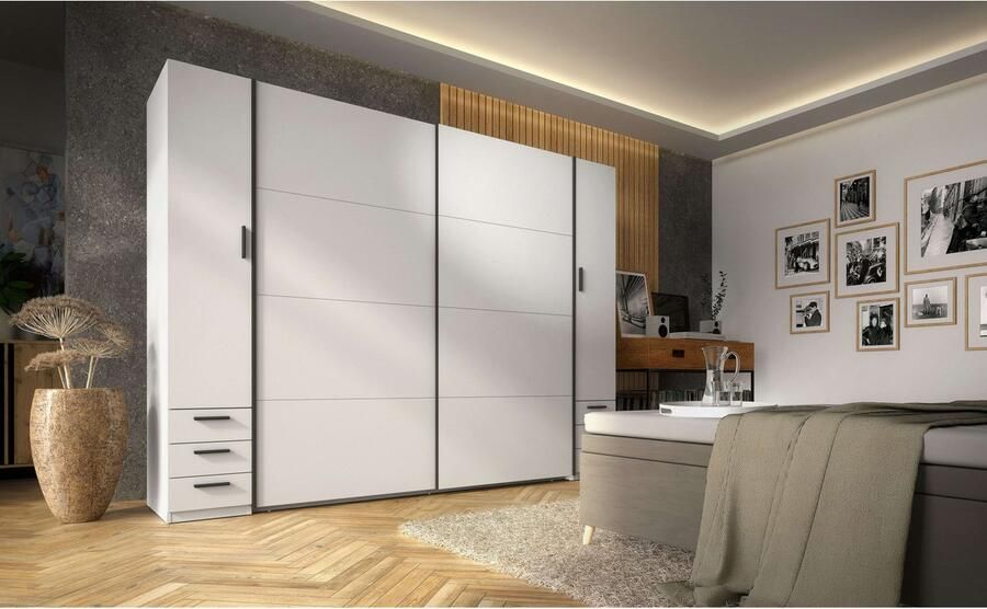 Home affaire Kledingkast Antioch met 10 planken en 2 kledingstangen zwarte handgrepen - Foto 4