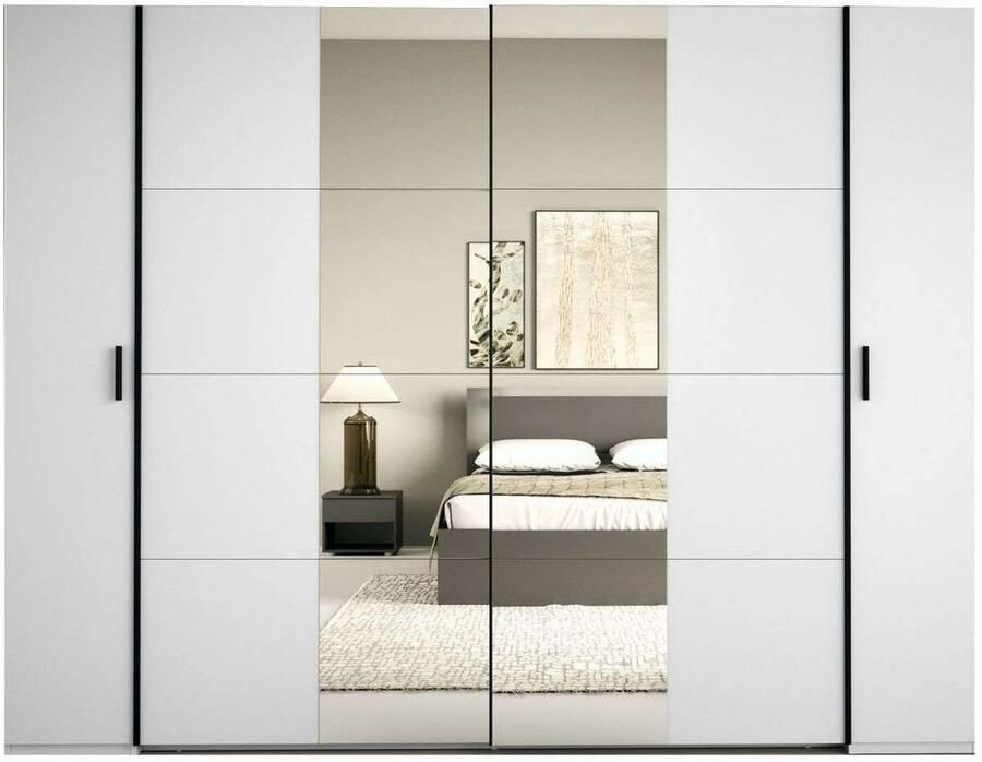 Home affaire Kledingkast Antioch met 10 planken en 2 kledingstangen zwarte handgrepen - Foto 2