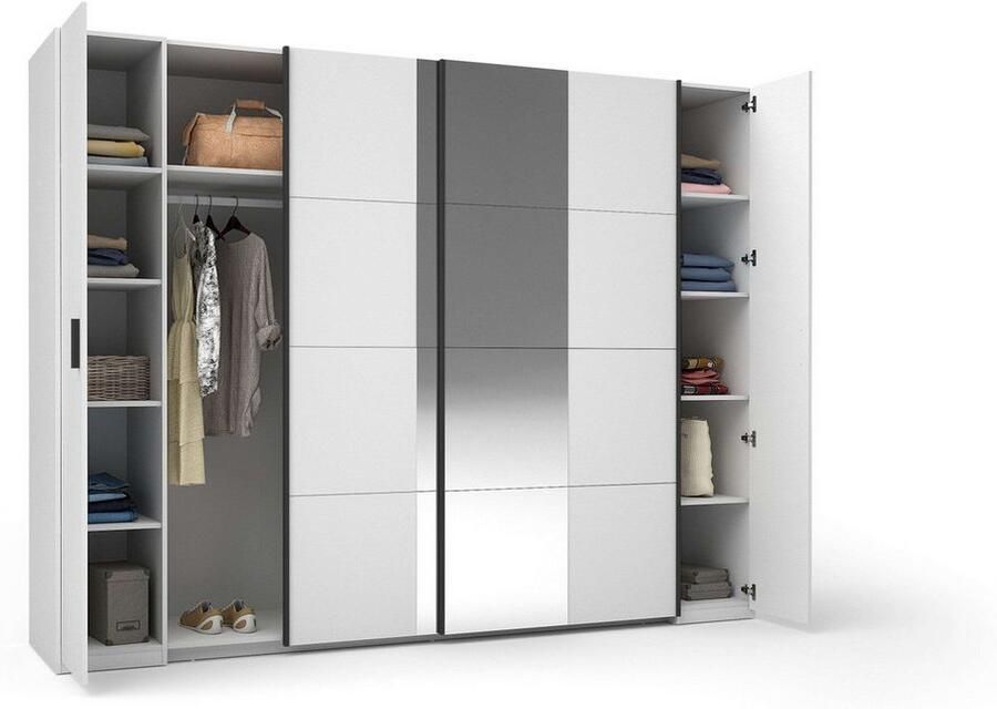 Home affaire Kledingkast Antioch met 10 planken en 2 kledingstangen zwarte handgrepen - Foto 3