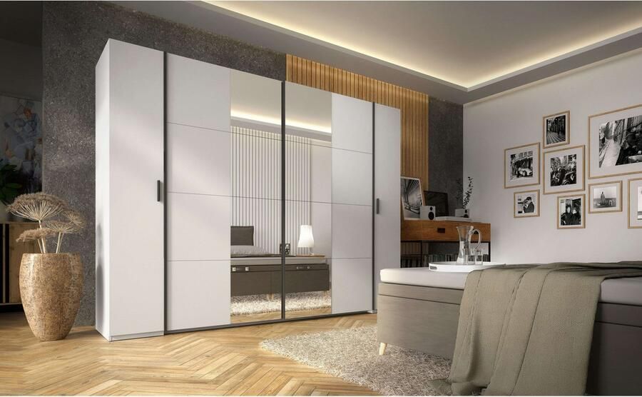 Home affaire Kledingkast Antioch met 10 planken en 2 kledingstangen zwarte handgrepen - Foto 5