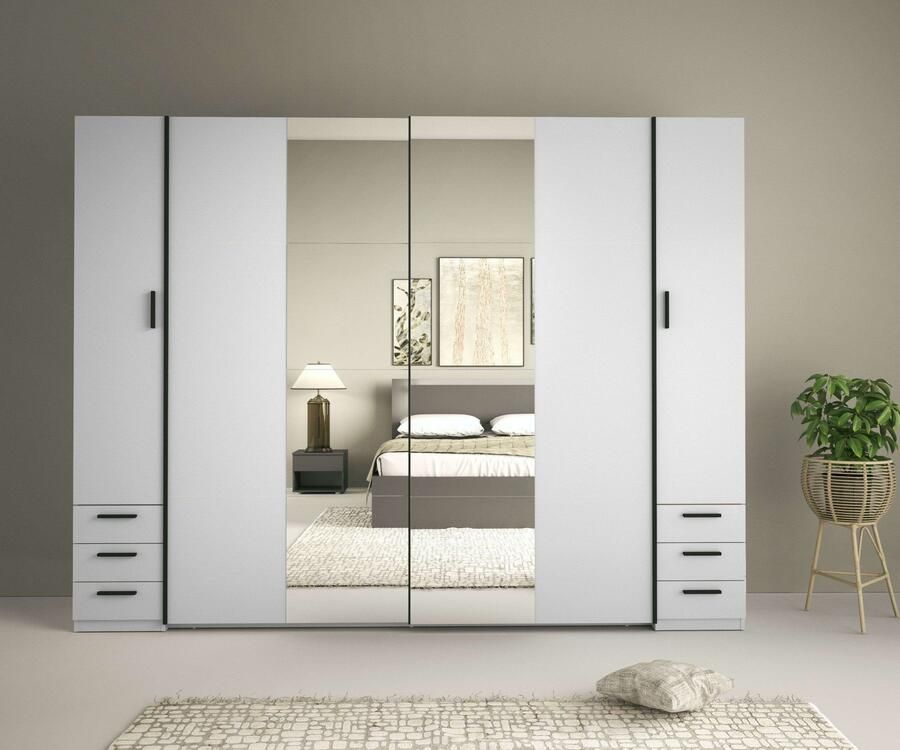 Home affaire Kledingkast Antioch met 10 planken en 2 kledingstangen zwarte handgrepen - Foto 7