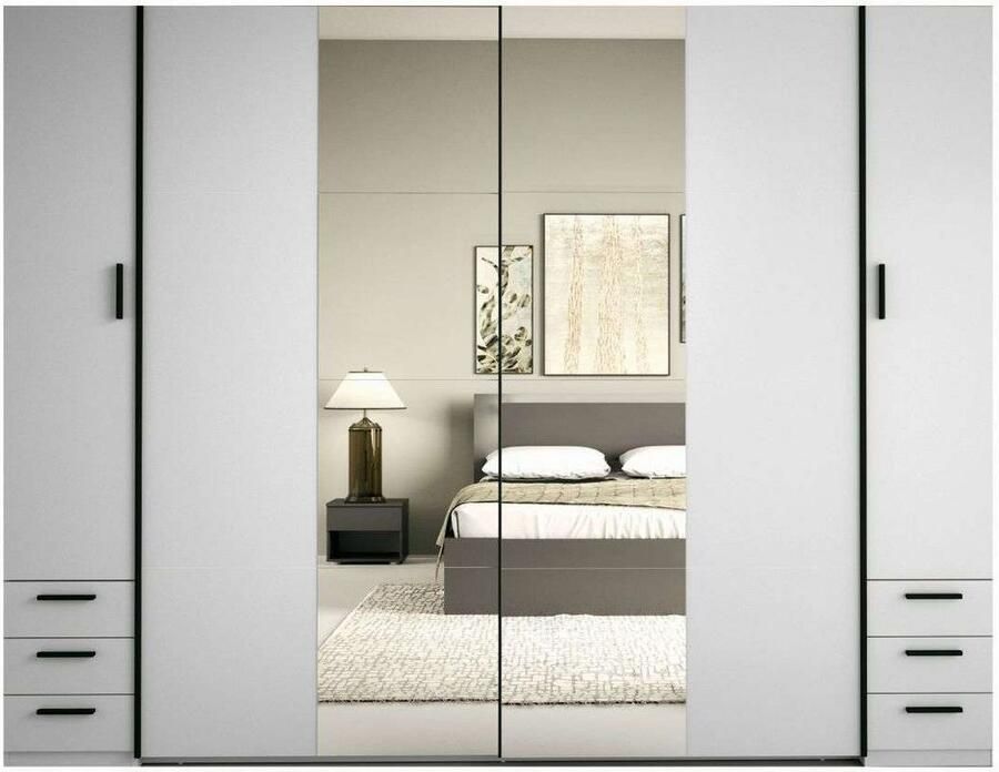 Home affaire Kledingkast Antioch met 10 planken en 2 kledingstangen zwarte handgrepen - Foto 2