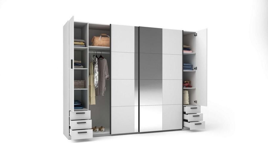 Home affaire Kledingkast Antioch met 10 planken en 2 kledingstangen zwarte handgrepen - Foto 6