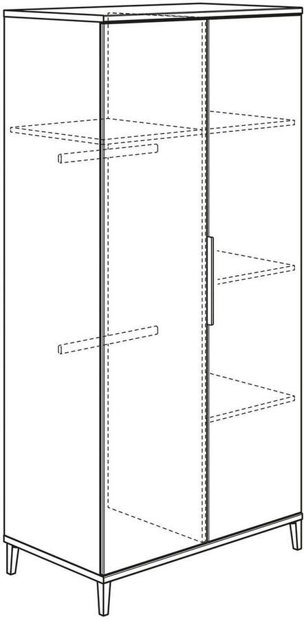Home affaire Kledingkast ARI 2-deurs veel opbergruimte met legplanken en kledingstangen - Foto 3