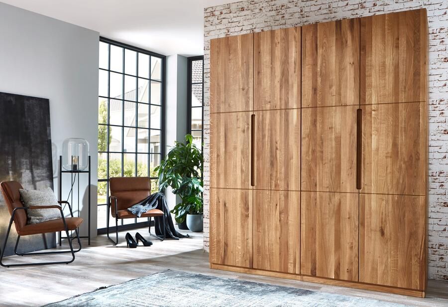 Home affaire Kledingkast Azelie van wilde eik Massief houten kledingkast in 50 cm raster planbaar - Foto 8