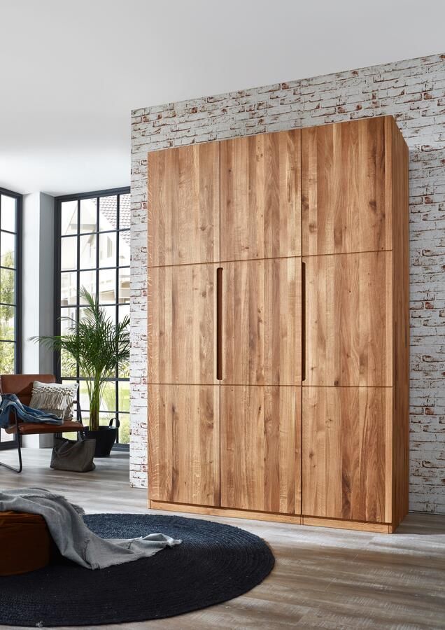 Home affaire Kledingkast Azelie van wilde eik Massief houten kledingkast in 50 cm raster planbaar - Foto 8