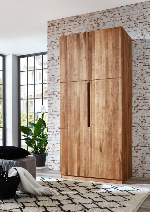 Home affaire Kledingkast Azelie van wilde eik Massief houten kledingkast in 50 cm raster planbaar - Foto 8