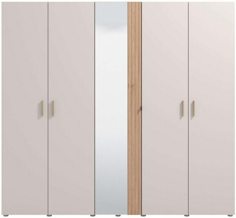 Home affaire Kledingkast Belfort slaapkamerkast met spiegel 5-deurs linnenkast 225x56x208 fsc -gecertificeerd houtmateriaal trendkleur cashmere - Foto 2