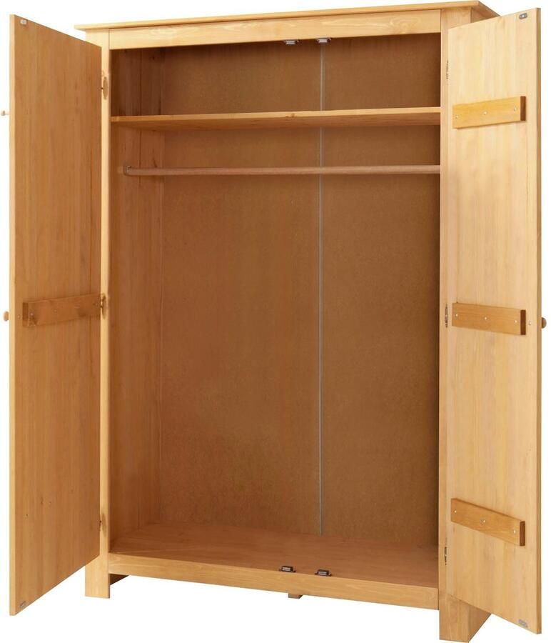 Home affaire Kledingkast Bertram van mooi massief grenenhout met een spiegeldeur hoogte 170 cm