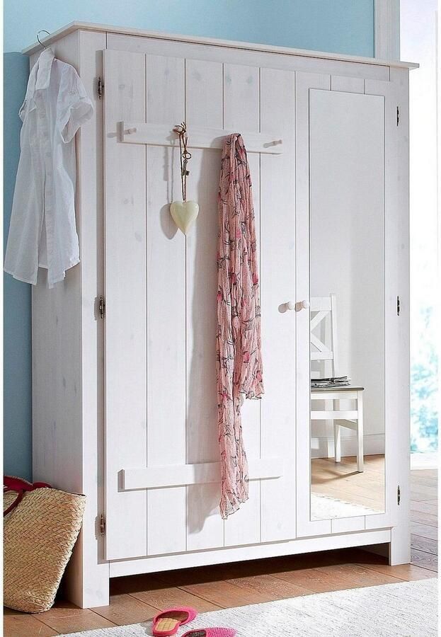 Home affaire Kledingkast Bertram van mooi massief grenenhout met een spiegeldeur hoogte 170 cm - Foto 3