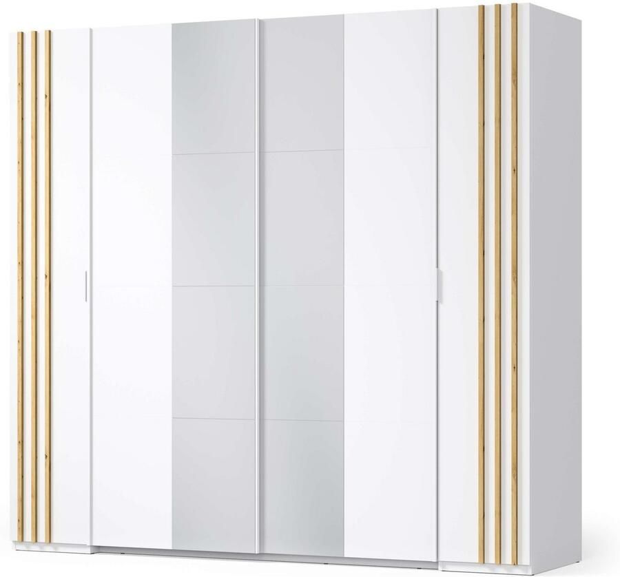 Home affaire Kledingkast Calera met spiegel 10 inlegplanken en kledingstang Garderobe met 2 schuifdeuren en 2 draaideuren BxHxD 219 6x207 5x62 cm - Foto 5