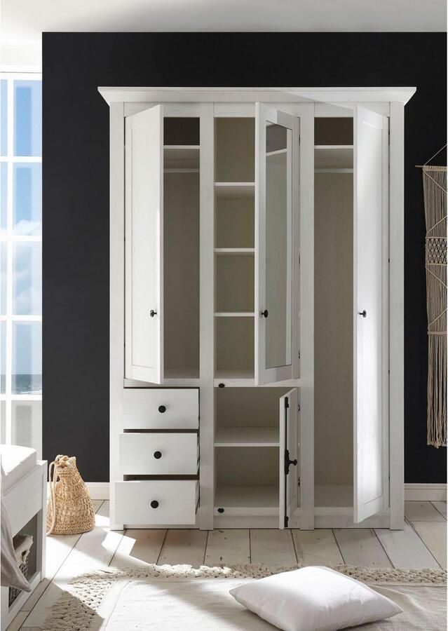 Home affaire Kledingkast California landhuis linnenkast met spiegel 147 of 236 cm breed - Foto 2