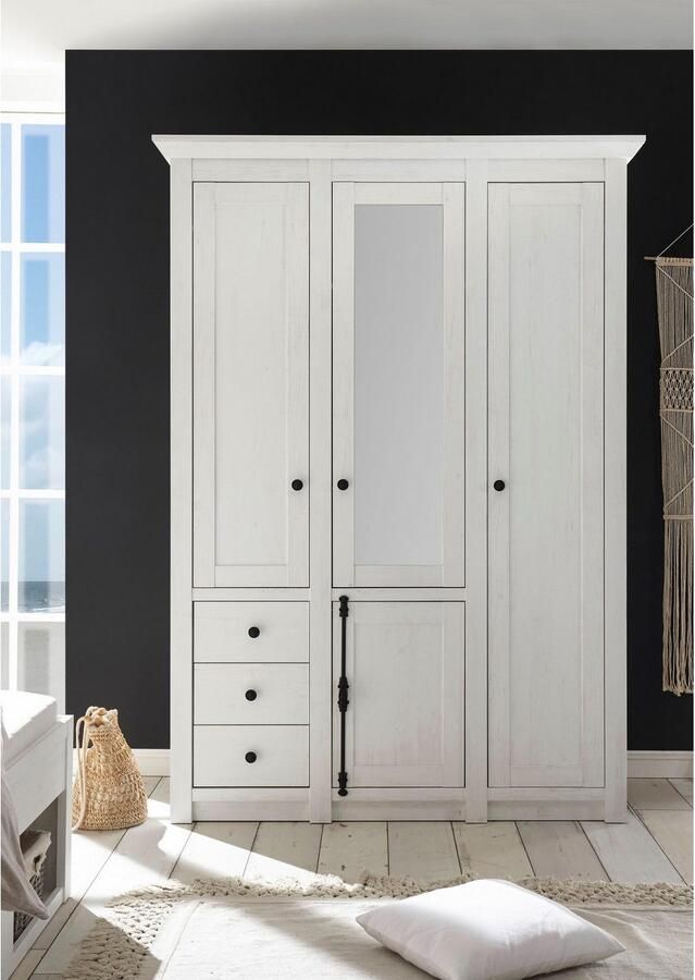 Home affaire Kledingkast California landhuis linnenkast met spiegel 147 of 236 cm breed - Foto 3