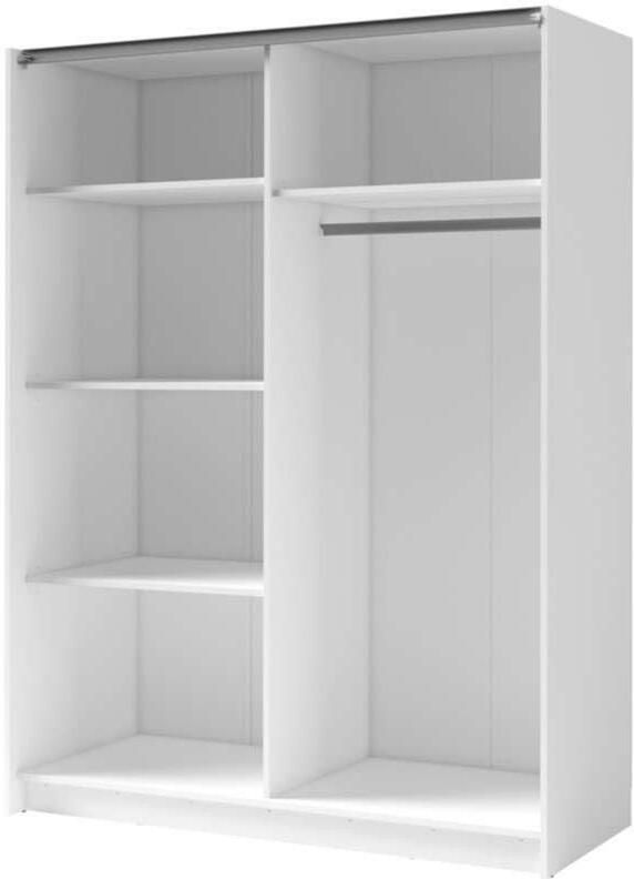 Home affaire Kledingkast Camden met spiegel 4 legplanken en kledingstang Garderobe met 2 schuifdeuren en lamellen BxHxD 150 5x198 5x61 6 cm - Foto 5