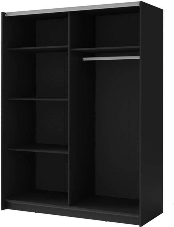Home affaire Kledingkast Camden met spiegel 4 legplanken en kledingstang Garderobe met 2 schuifdeuren en lamellen BxHxD 200 2x198 5x61 6 cm - Foto 5