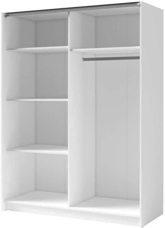 Home affaire Kledingkast Camden met spiegel 4 legplanken en kledingstang Garderobe met 2 schuifdeuren en lamellen BxHxD 200 2x198 5x61 6 cm - Foto 5