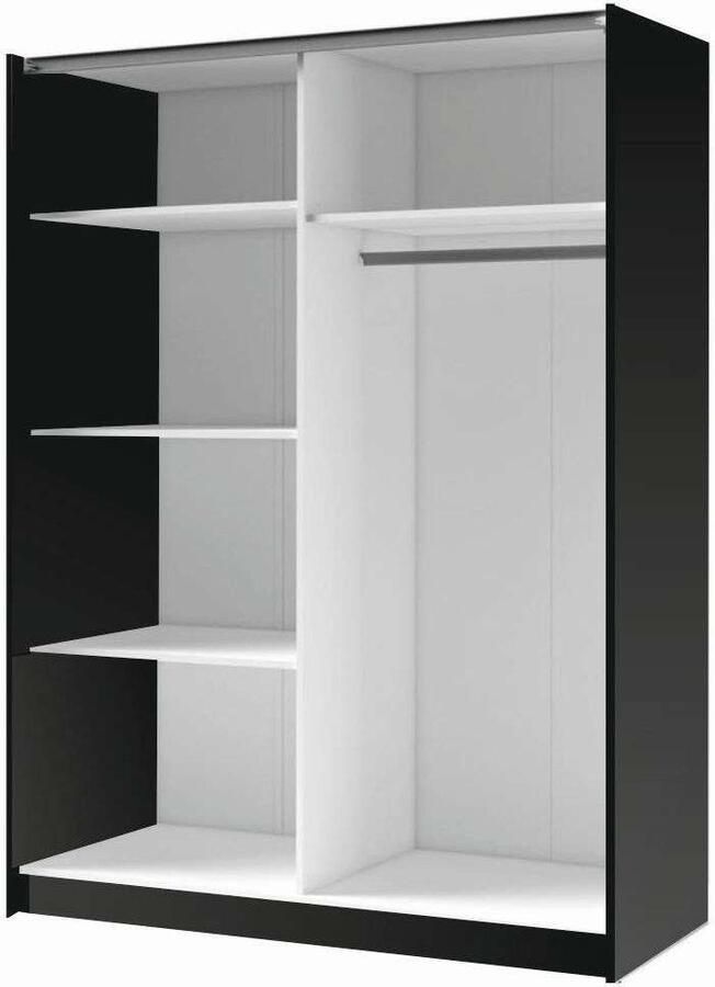 Home affaire Kledingkast Charisy met spiegel 4 inlegplanken en kledingstang - Foto 3