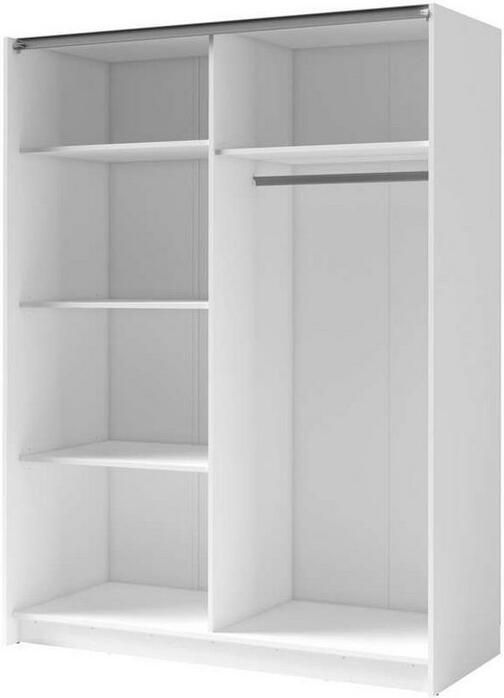 Home affaire Kledingkast Charisy met 4 inlegplanken en kledingstang Garderobe met 2 schuifdeuren en lamellen B H D 200 198 5 62 cm - Foto 4