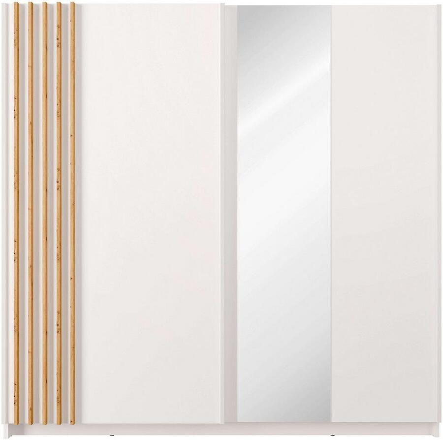 Home affaire Kledingkast Charisy met 4 inlegplanken en kledingstang Garderobe met 2 schuifdeuren en lamellen B H D 200 198 5 62 cm