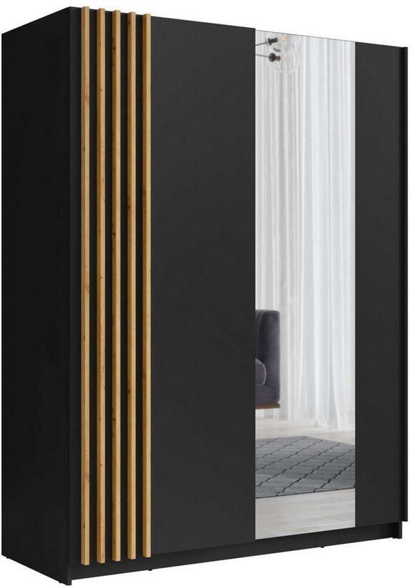 Home affaire Kledingkast Charisy met spiegel 4 inlegplanken en kledingstang - Foto 4