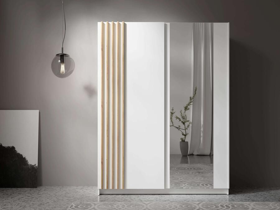 Home affaire Kledingkast Charisy met spiegel 4 inlegplanken en kledingstang - Foto 5