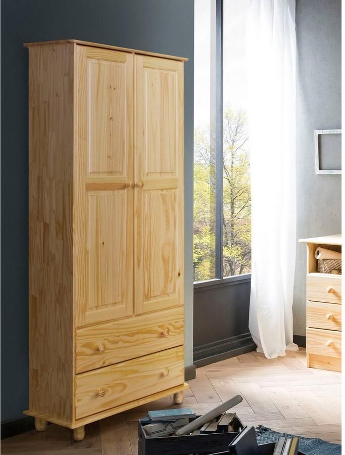 Home affaire Kledingkast Chur van massief grenenhout