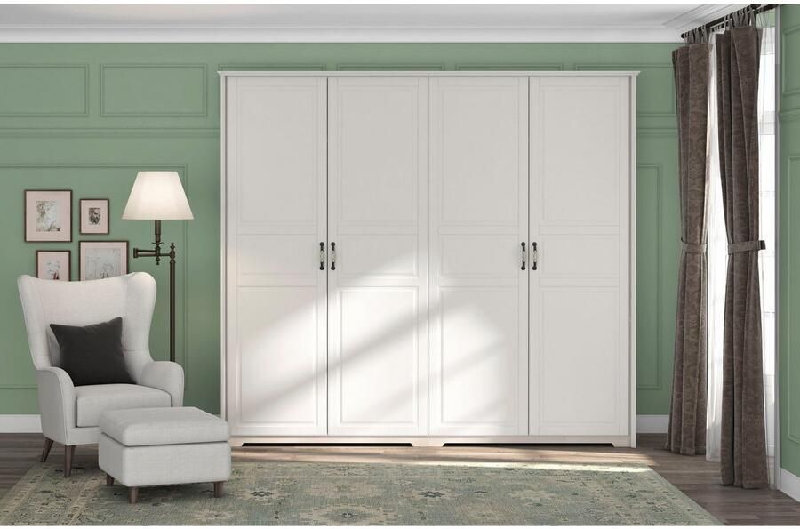 Home affaire Kledingkast Evergreen optioneel in 3 breedtes hoogte 224 cm! in klassieke landhuisstijl fsc-gecertificeerd hoogwaardige uv-lak - Foto 4