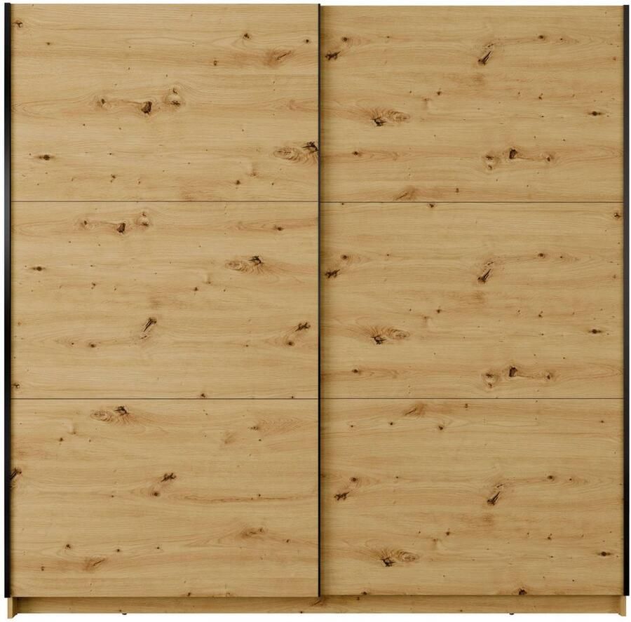 Home affaire Kledingkast Fresno met 5 planken en kledingstang Garderobe met 2 schuifdeuren B H D 150 207 62 cm