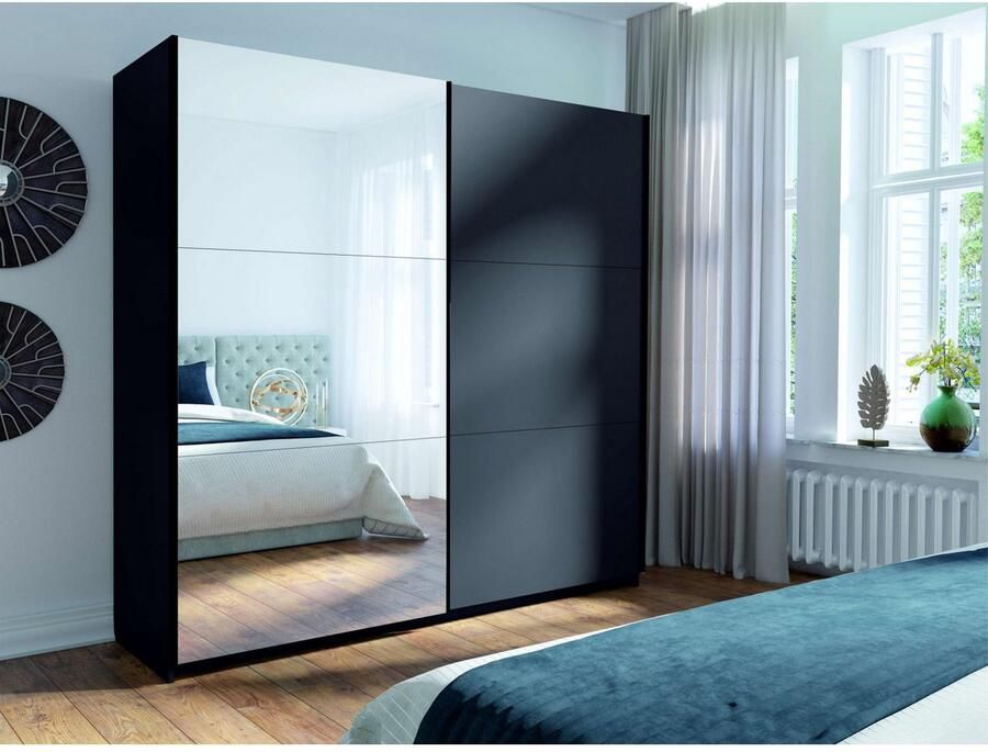 Home affaire Kledingkast Fresno met 5 planken spiegel en kledingstang - Foto 3