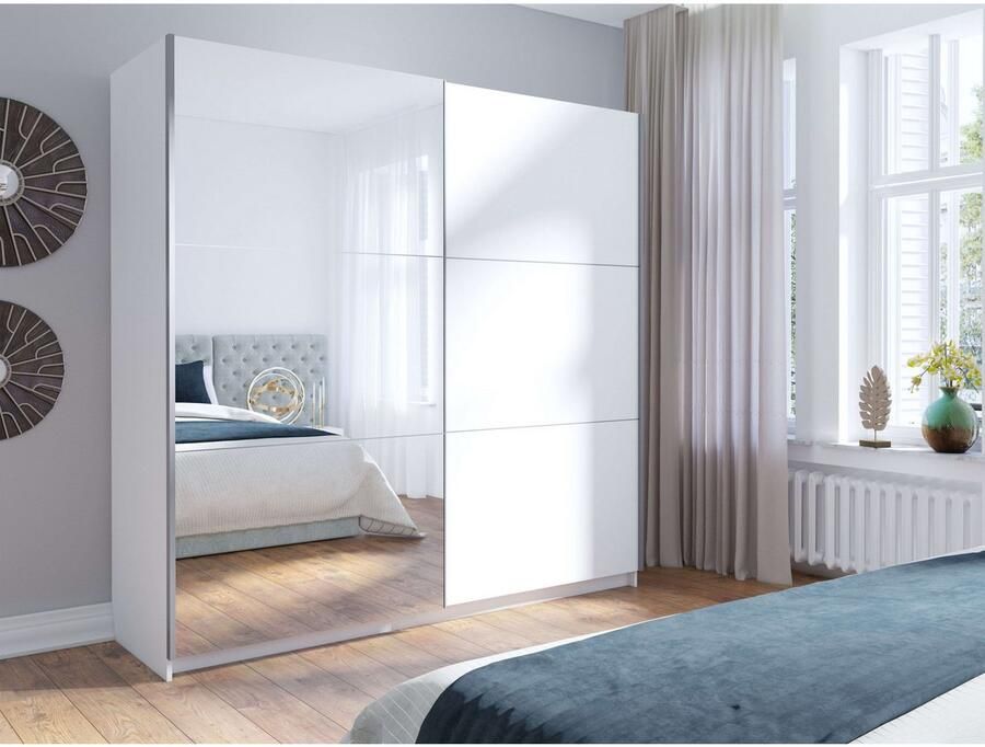 Home affaire Kledingkast Fresno met 5 planken spiegel en kledingstang - Foto 2