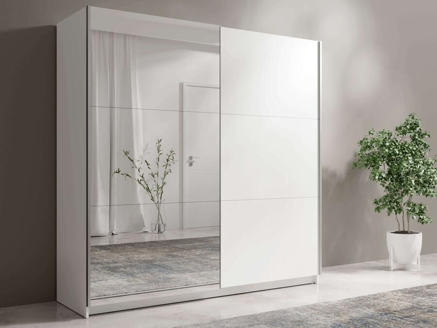 Home affaire Kledingkast Fresno met 5 planken spiegel en kledingstang - Foto 3