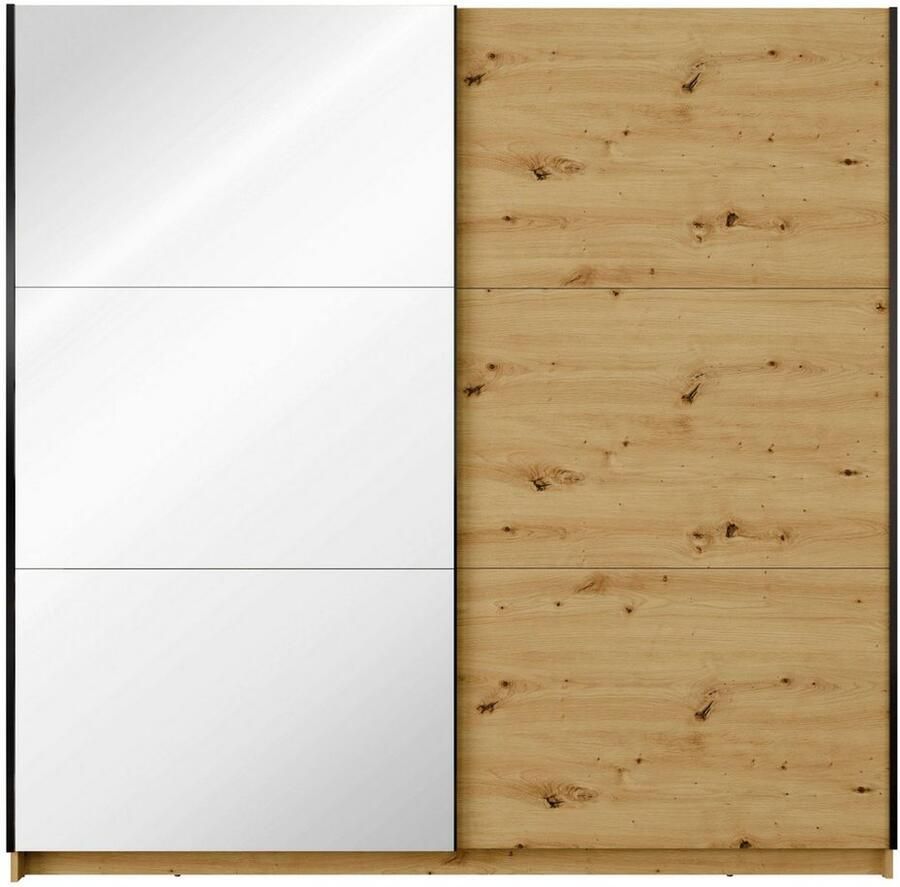 Home affaire Kledingkast Fresno linnenkast met 5 planken en kledingstang Garderobe met 2 schuifdeuren B H D 200 207 62 cm