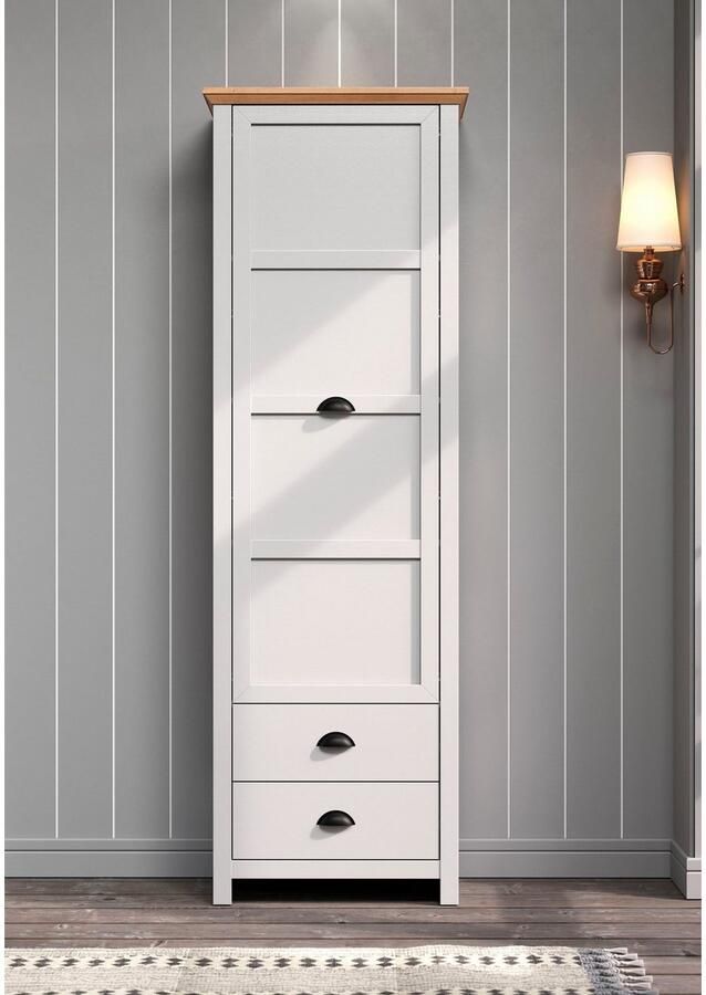 Home affaire Kledingkast Herzwill Kledingkast grijs eiken garderobestang BxHxD ca.: 65x201x41 cm