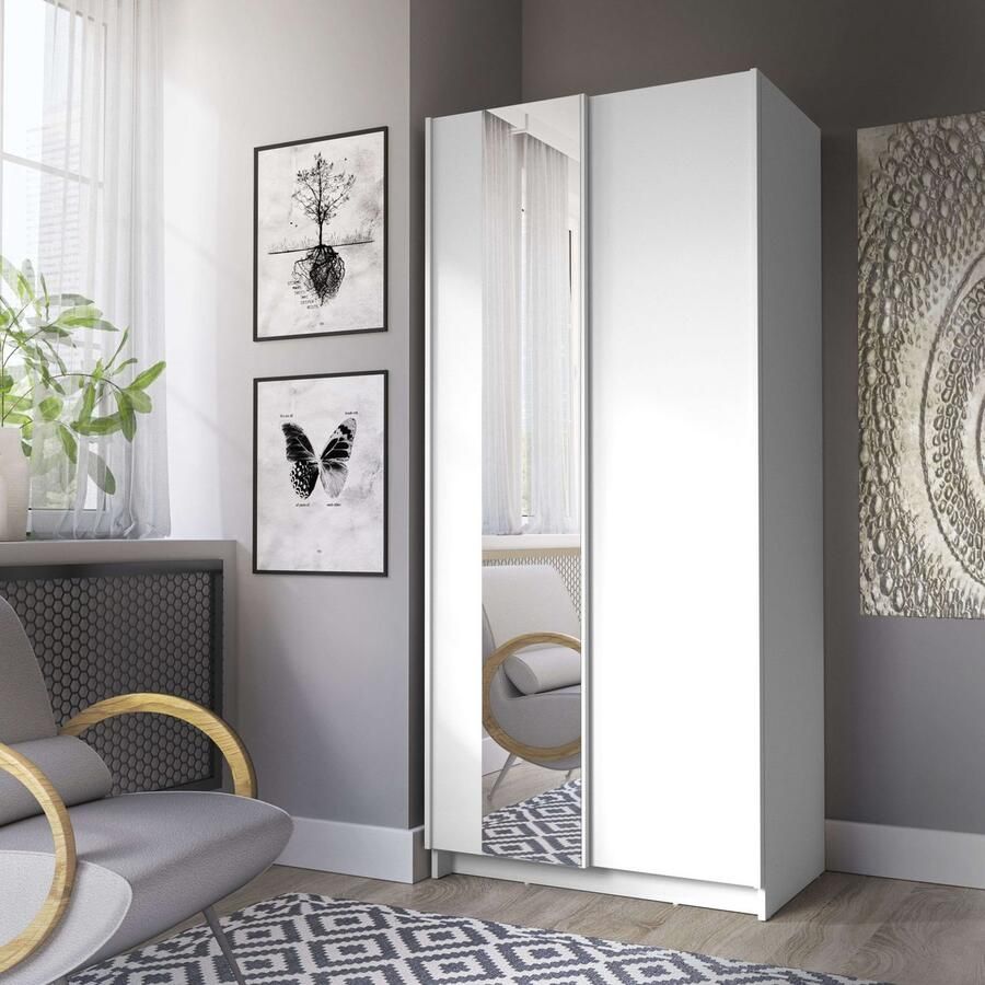 Home affaire Kledingkast Hildreth linnenkast schuifdeuren goedkope verzendkosten met spiegel fsc -gecertificeerd houtmateriaal in 3 breedtes