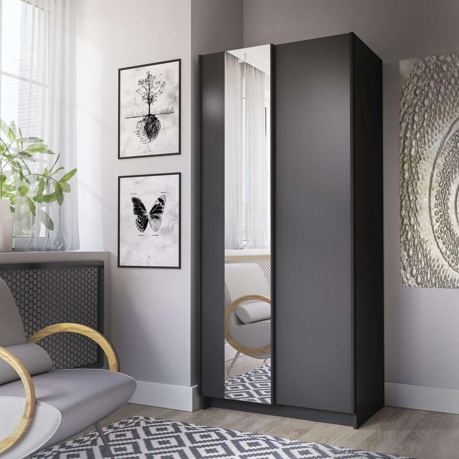 Home affaire Kledingkast Hildreth linnenkast schuifdeuren goedkope verzendkosten met spiegel fsc -gecertificeerd houtmateriaal in 3 breedtes