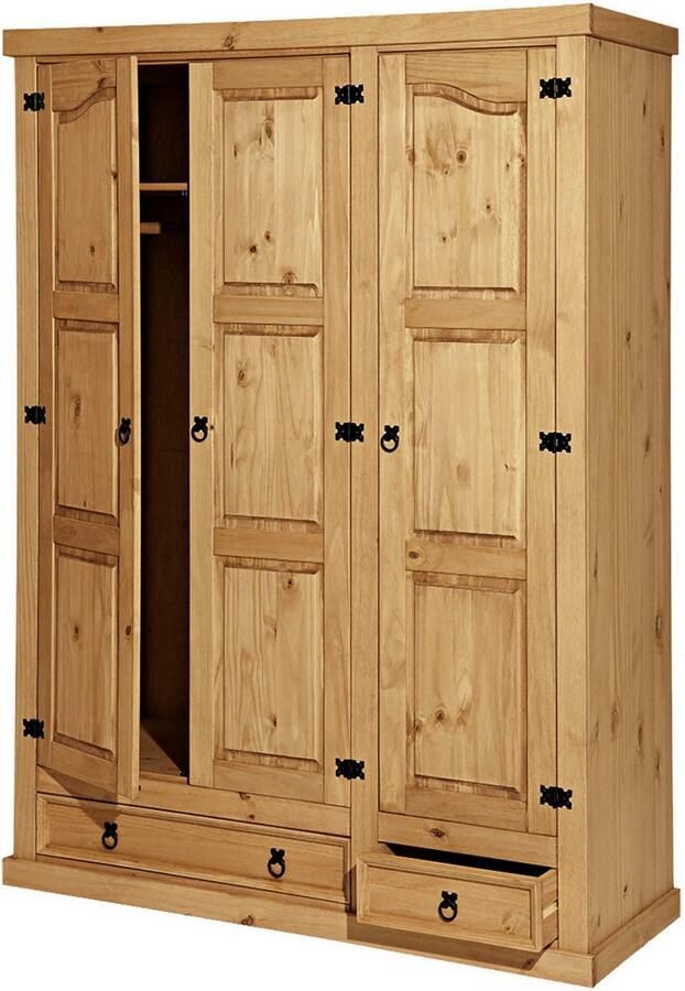 Home affaire Kledingkast Houten oppervlak honingkleurig gewaxed (1 stuk) - Foto 2